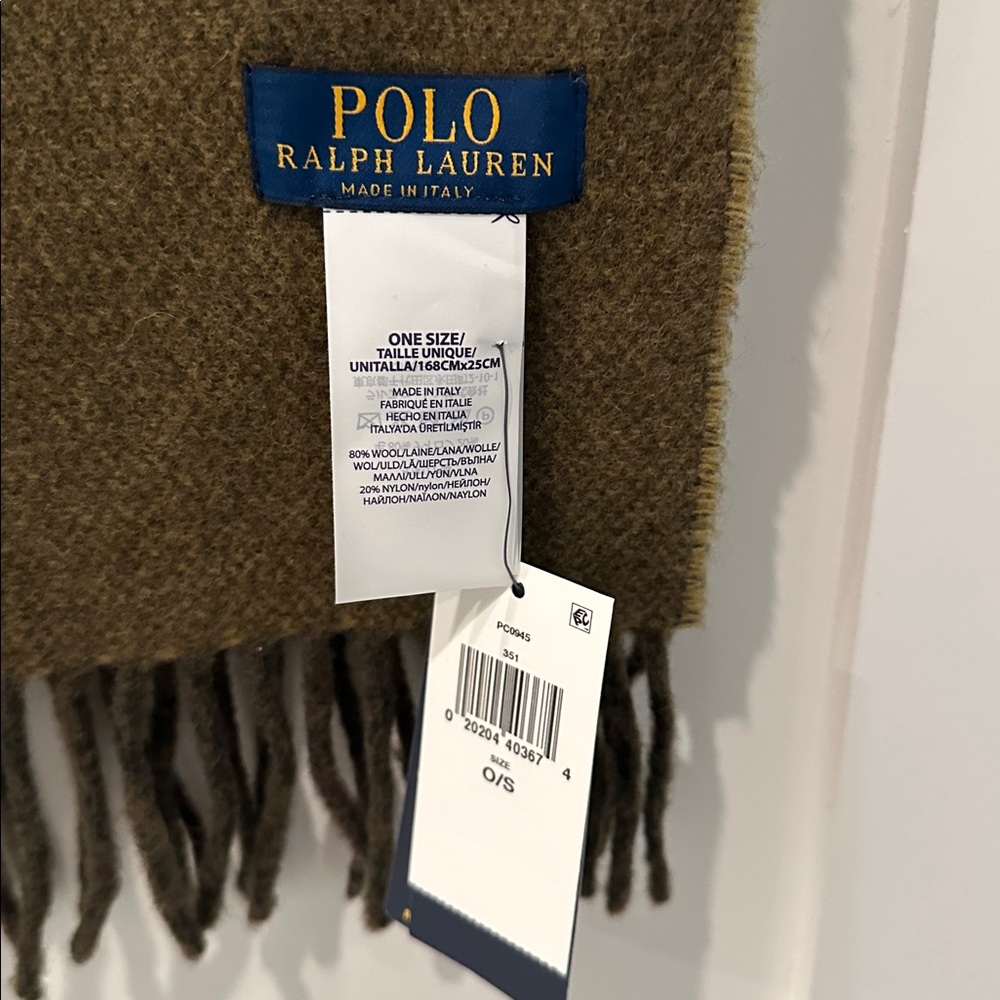 Polo by Ralph Lauren Reversible Dark Green Plaid Scarf - Picture 9 of 9